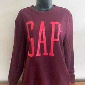 GAP Burgundy Sweatshirt with Red Logo